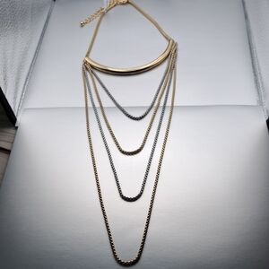 Chico's Gold And Silver Tone  Multi-Strand Necklace